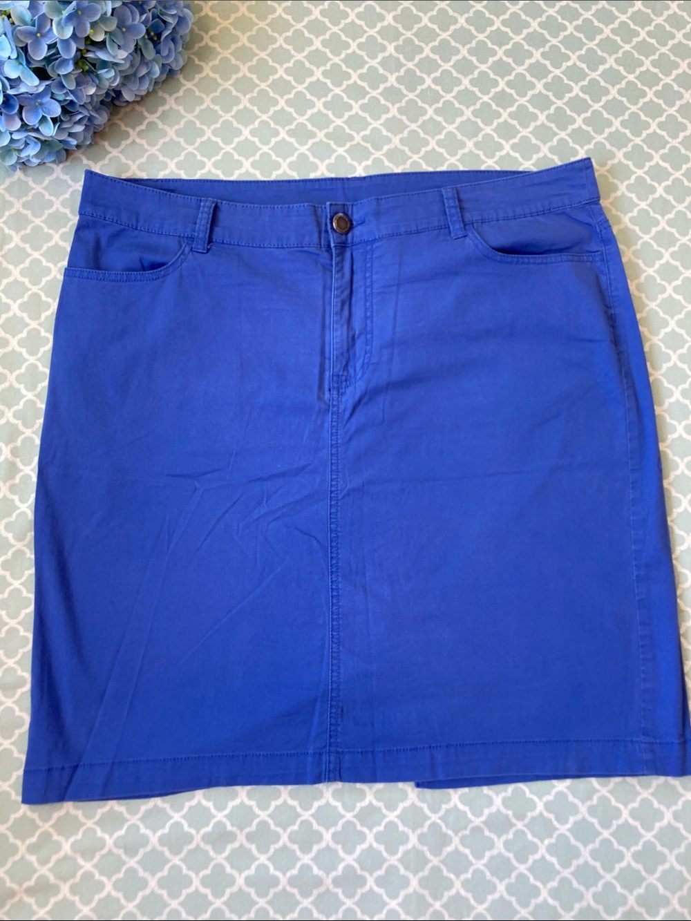 Kim Rogers Blue Pencil Skirt 16